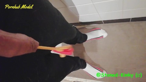 SK Walking around the house with fixed catheter inside cock