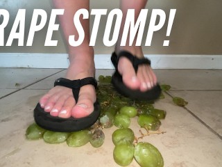 Cute Feet in Flip Flops Sploshing Fruit