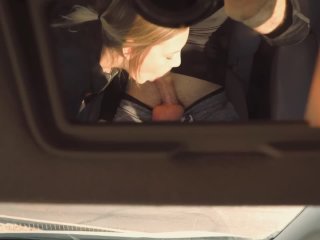 Wife Swallows Cum in a BusyParking Lot