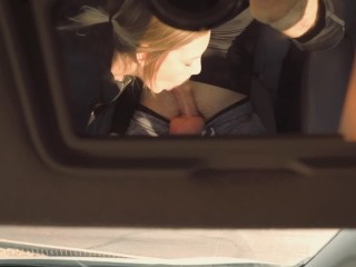 Wife Swallows Cum in a Busy Parking Lot