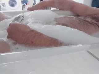 masturbation, belly bulge, pains, solo male