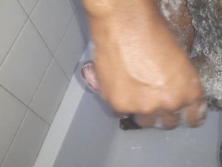 Stroking in the shower