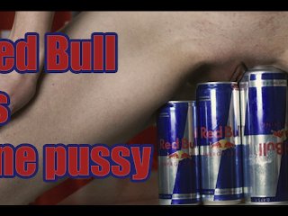 bizzare insertions, amateur, red bull pussy, red bull can