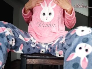 Schoolgirl In Pajamas Teases and Masturbates Pussy