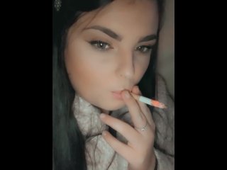 Pretty girl smokes 