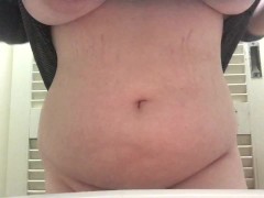 Bbw teen showing off her thick ass and tummy