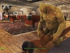 Girl with huge tits and a giant with a huge cock | Fallout 4 Sex Mod