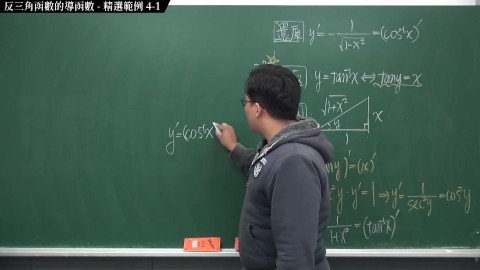 [重啟][真・Pronhub 最大華人微積分教學頻道] 微分篇重點四：反三角函數的導函數｜精選範例 4-1｜數學老師張旭