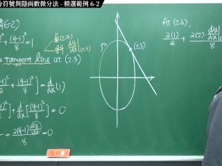 [重啟][真・Pronhub 最大華人微積分教學頻道] 微分篇重點六：萊布尼茲微分符號與隱函數微分法｜精選範例 6-2｜數學老師張旭