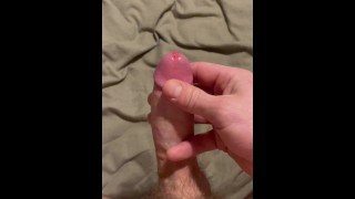 CUM DRIZZLES DOWN MY HAND!!