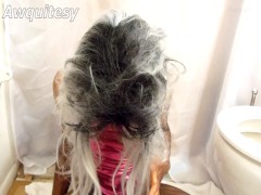 Cute FemBoy Trap Strokes Monster & Cums Over Self! Sexy Hot Skinny TS Ladyboy in Leotard + Pantyhose