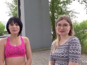 Preview 5 of GERMAN SCOUT - TWO CANDID GIRLS FROM BERLIN I FIRST FFM THREESOME AT REAL PICKUP SEX