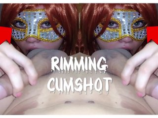 rimming cum, fetish, redhead, pov