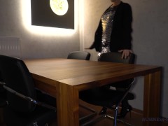 Video new year's eve business meeting - boss fucks secretary on the table