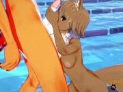 Preview 4 of Pokemon Yaoi - Eevee & Fox Sex in a Pool