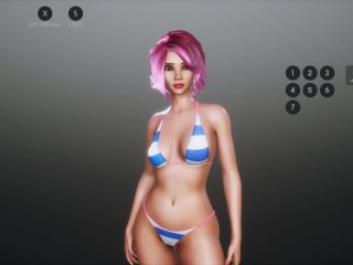 SunbayCity [SFM Hentai Game] Ep.1 Прогулка в красном сплошном купальнике в пародии на GTA