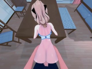 Jean gets fucked on a table, cum on her_ass POV - Genshin Impact Hentai.