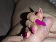 Preview 2 of Frenulum Tease With Vibrator And Long Nails Inserting *Trailer*