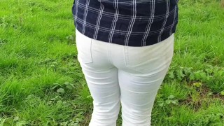 ⭐ Compilação White Jeans Peeing. Quão manchado eu posso fazê-los? ;)