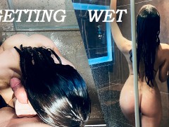 Hot Girl had Blowjob and Passionate Fucking in Shower - Homemade