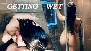 Homemade Fucking In The Shower With A Hot Girl With A Blowjob