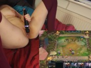 Preview 4 of She cums while gaming, shaking orgasm