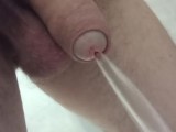 Pissing POV uncutted cock