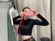 Preview 1 of Public Femdom Humiliatrix Pussy Worship and Ass Kissing In Leather Pants Petite Princesses