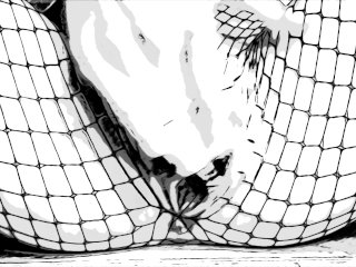 ASMR Fishnets in Comic Book Style B&W with Lots of Moaning,Wimpering, and Long Nails FingerFucking