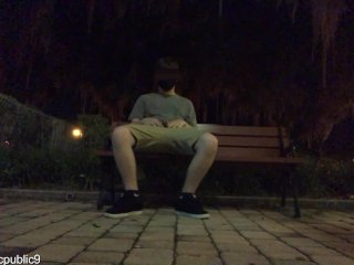 JERKING OFF ONBENCH DOWNTOWN AND CUMMING(REAL PUBLIC)