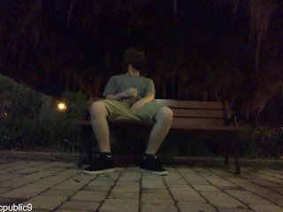 JERKING OFF ON_BENCH DOWNTOWN AND CUMMING(REAL PUBLIC)