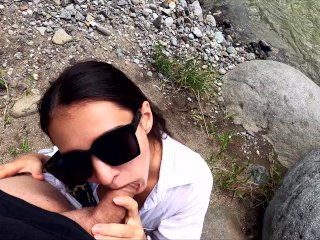 He cum in my mouth very fast in risky public place