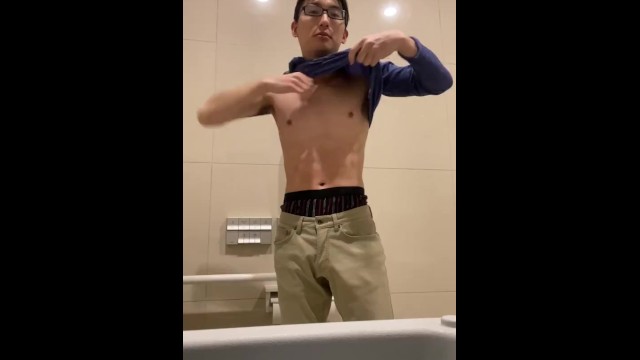 Hot Japanese Schoolboy Public Toilet Pee Big Cock Amateur