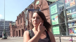 GERMAN SCOUT - REAL ANAL ORGASM OUTDOOR SEX FOR MINI TITS GIRL MINA AT STREET CASTING2