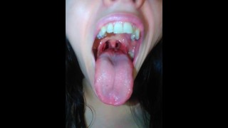 PinkMoonLust Has Mouth Spit Drool Fetish Custom Video Order! Paid Slut GAGS HARD to Make Saliva Fast