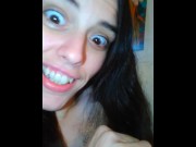 Hairy Hairbrushing Brunette Camgirl Brushes Head Hair Talks about ...