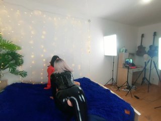 Lesbian fetish bdsm couple have home lockdown fun, 4k romantic video latex with Arya & Keokistar