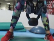 Preview 2 of Risky PUSSY n BUTT PLUG Flashing at Public GYM# Special SEXY Leggings # Part 2