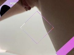Pee in a public toilet. Close up