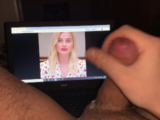 Masturbação Na Cara Margot Robbie e Gozar