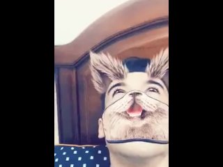 Cute Boy Touches himself with a Snapchat Filter