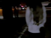 Preview 1 of The slut wife doing blowjob in the middle of the street with cars passing by and looking at everythi