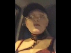 Collared and Leashed Driving Through Town 14/16