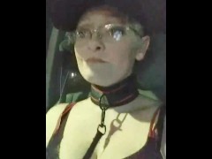 Collared and Leashed Driving Through Town 16/16