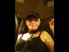 Collared and Leashed Driving Through Town 7/16