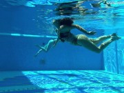 Preview 3 of Sexy babes with big tits swim underwater in the pool