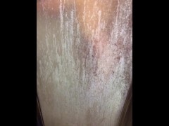 Video Watching her shower, she briefly presses her tits & ass on the glass door to tease me with her body 