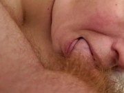 Preview 6 of Sexy Burnette Milf gives Slow, Deep, Oral Sex to Hairy Well Hung Coworker with Cumshot