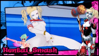Harley Quinn fingers herself on a crowded subway - DC Comics Hentai.
