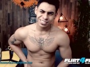 Preview 2 of Aiden Stronghold on Flirt4Free - Latino with Beautiful Cock Toys and Fingers His Tight Hairy Hole